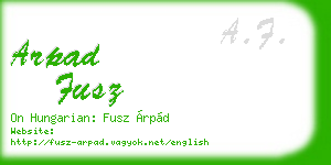 arpad fusz business card