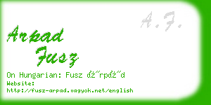 arpad fusz business card